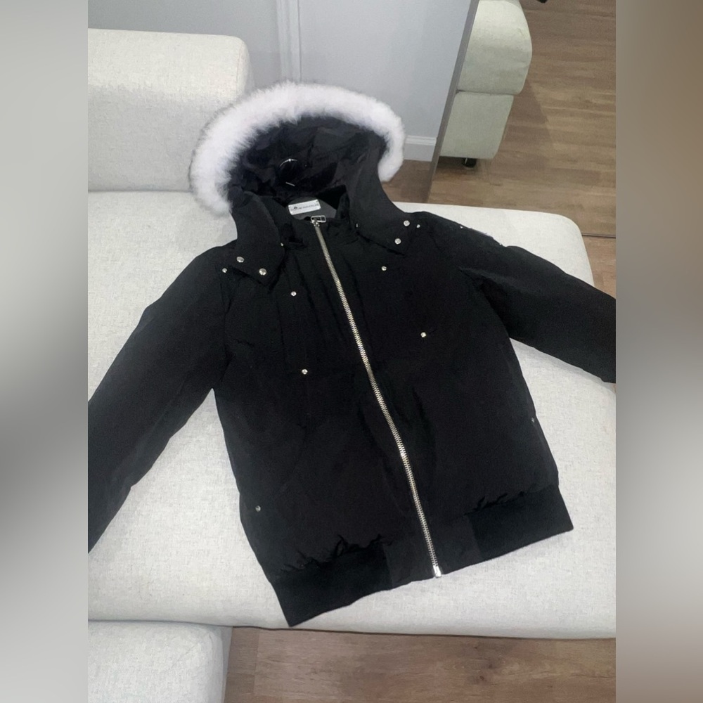 Moose knuckle kids original unisex shearling bomber coat